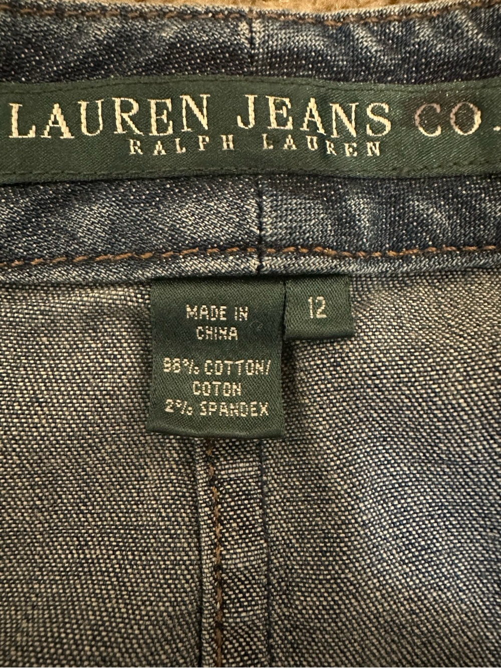 Ralph Lauren Blue Y2K Denim A-Line Panel Skirt Size 12 - Picture 5 of 6